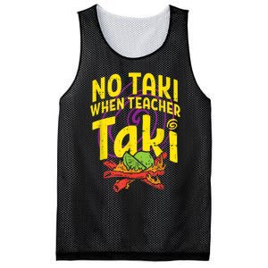 No Taki When Teacher Taki Cute Education Classroom Mesh Reversible Basketball Jersey Tank