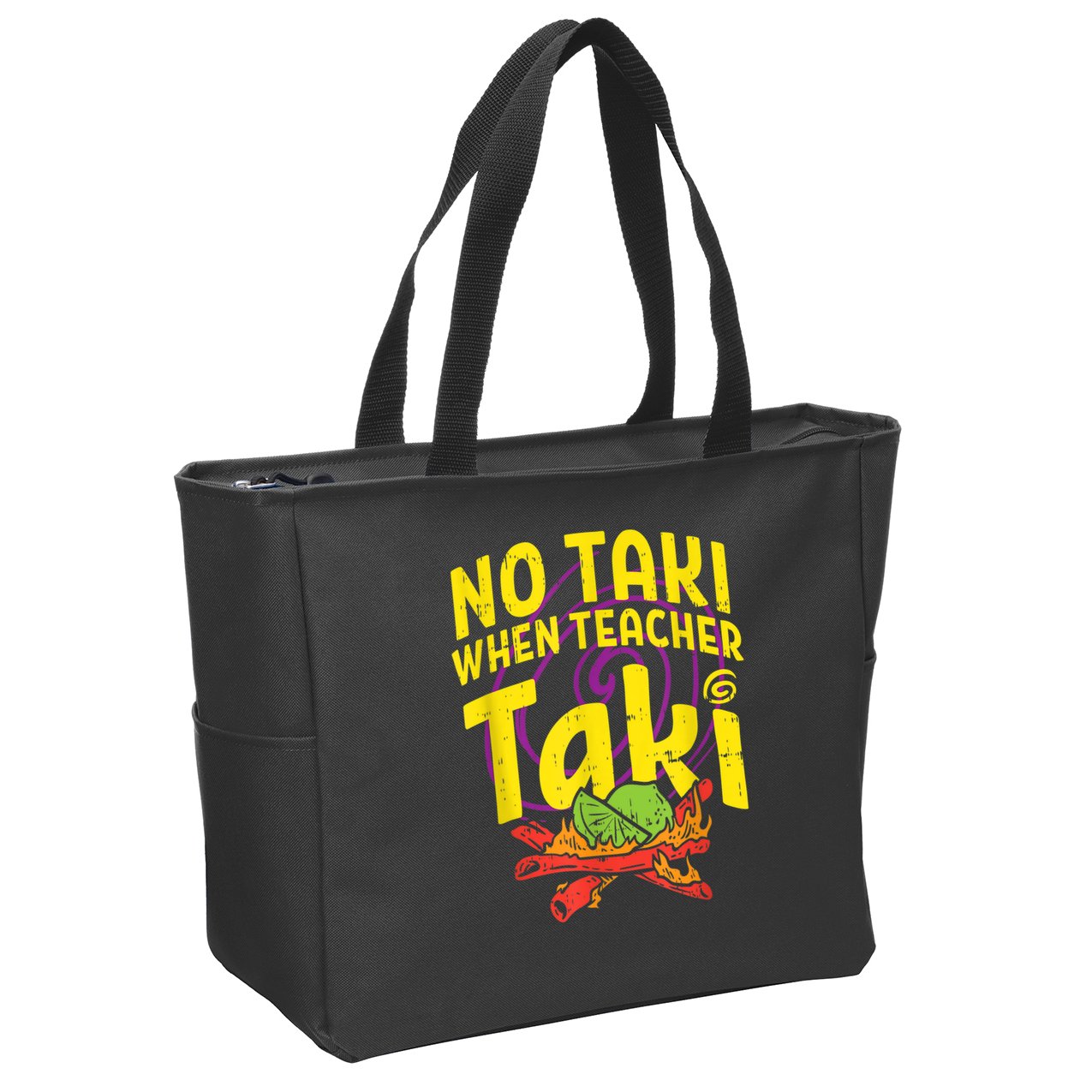No Taki When Teacher Taki Cute Education Classroom Zip Tote Bag