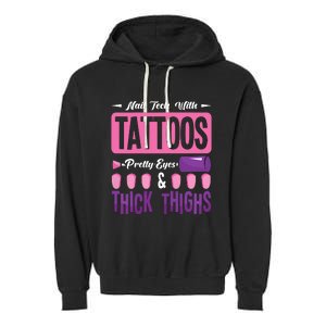 Nail Tech With Tattoos Pretty Nail Technician Nail Polish Garment-Dyed Fleece Hoodie