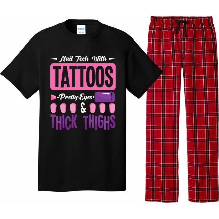 Nail Tech With Tattoos Pretty Nail Technician Nail Polish Pajama Set