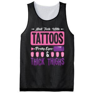 Nail Tech With Tattoos Pretty Nail Technician Nail Polish Mesh Reversible Basketball Jersey Tank