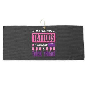 Nail Tech With Tattoos Pretty Nail Technician Nail Polish Large Microfiber Waffle Golf Towel