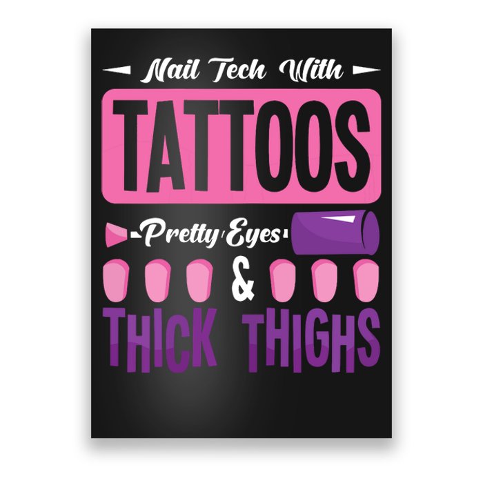 Nail Tech With Tattoos Pretty Nail Technician Nail Polish Poster