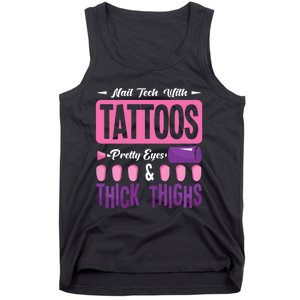 Nail Tech With Tattoos Pretty Nail Technician Nail Polish Tank Top