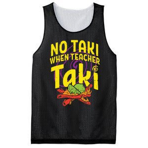 No Taki When Teacher Taki Funny Teacher Mesh Reversible Basketball Jersey Tank