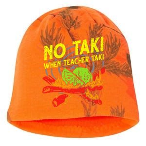 No Taki When Teacher Taki Funny Education Classroom Teacher Kati - Camo Knit Beanie