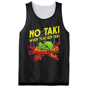 No Taki When Teacher Taki Funny Education Classroom Teacher Mesh Reversible Basketball Jersey Tank