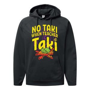 No Taki When Teacher Taki Funny Teacher Performance Fleece Hoodie