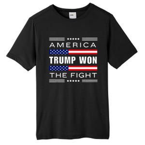 New! Trump Won! Wins! America Trump Won The Fight Trump Won Tall Fusion ChromaSoft Performance T-Shirt