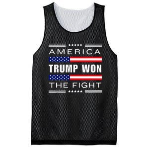 New! Trump Won! Wins! America Trump Won The Fight Trump Won Mesh Reversible Basketball Jersey Tank