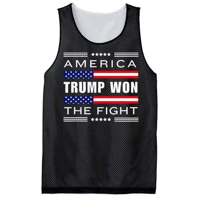 New! Trump Won! Wins! America Trump Won The Fight Trump Won Mesh Reversible Basketball Jersey Tank