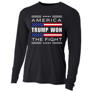 New! Trump Won! Wins! America Trump Won The Fight Trump Won Cooling Performance Long Sleeve Crew