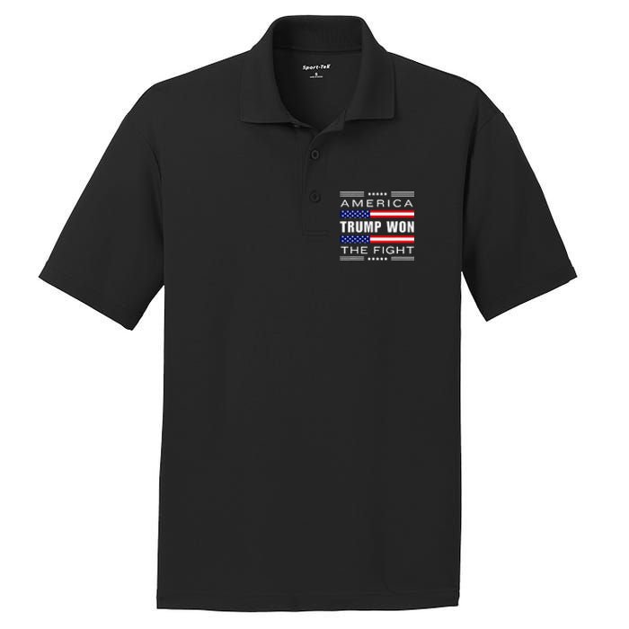 New! Trump Won! Wins! America Trump Won The Fight Trump Won PosiCharge RacerMesh Polo