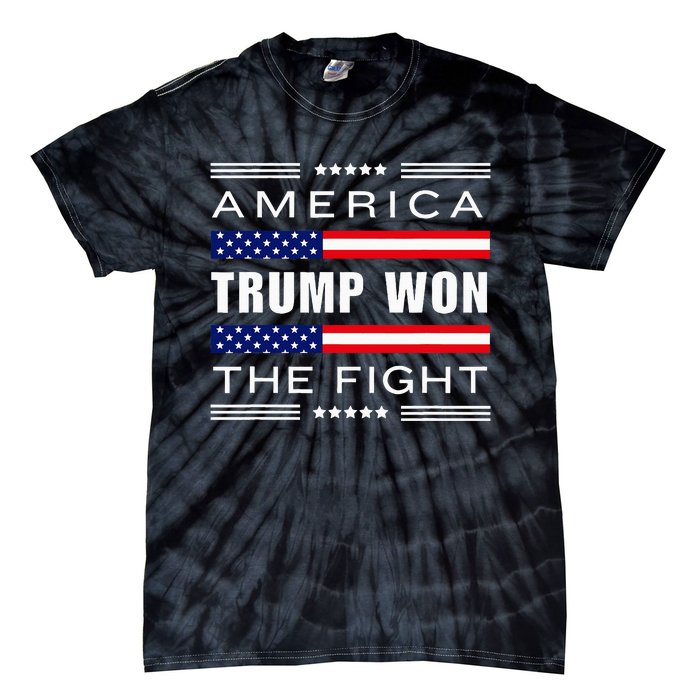 New! Trump Won! Wins! America Trump Won The Fight Trump Won Tie-Dye T-Shirt