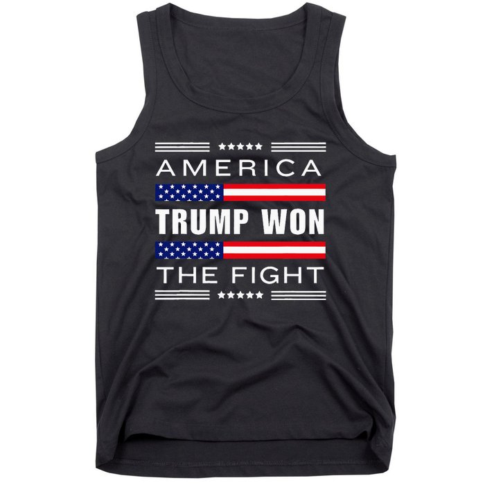 New! Trump Won! Wins! America Trump Won The Fight Trump Won Tank Top