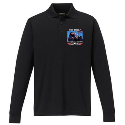 Not Today You CanT Kill Freedom Stronger President Performance Long Sleeve Polo