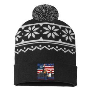 Not Today You CanT Kill Freedom Trump 2024 President Lover Gift USA-Made Snowflake Beanie