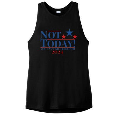 Not Today You CanT Kill Freedom Ladies PosiCharge Tri-Blend Wicking Tank