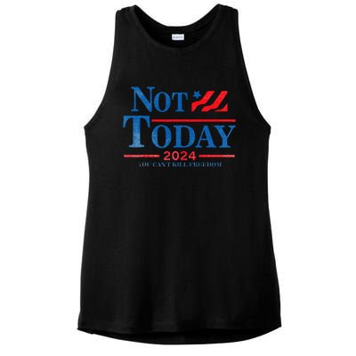 Not Today You CanT Kill Freedom Ladies PosiCharge Tri-Blend Wicking Tank