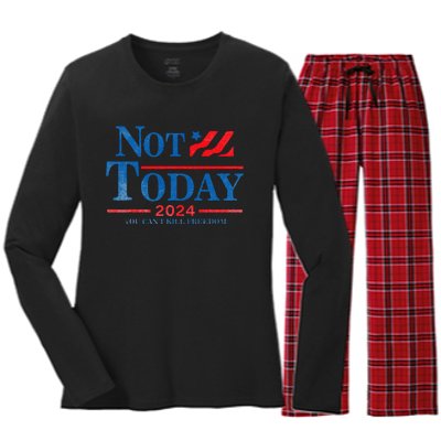 Not Today You CanT Kill Freedom Women's Long Sleeve Flannel Pajama Set 