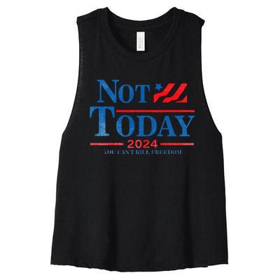 Not Today You CanT Kill Freedom Women's Racerback Cropped Tank