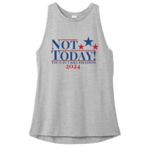 Not Today You CanT Kill Freedom Ladies PosiCharge Tri-Blend Wicking Tank