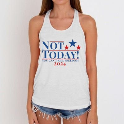 Not Today You CanT Kill Freedom Women's Knotted Racerback Tank