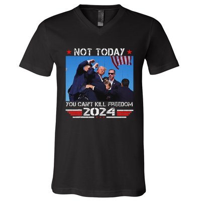 Not Today You CanT Kill Freedom Stronger V-Neck T-Shirt