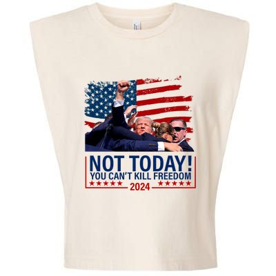 Not Today You CanT Kill Freedom Trump 2024 Fight Fist Epic Garment-Dyed Women's Muscle Tee