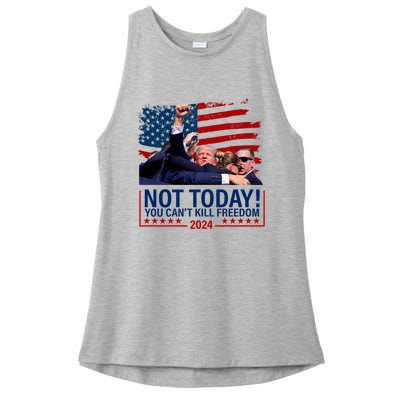 Not Today You CanT Kill Freedom Trump 2024 Fight Fist Epic Ladies PosiCharge Tri-Blend Wicking Tank