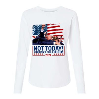 Not Today You CanT Kill Freedom Trump 2024 Fight Fist Epic Womens Cotton Relaxed Long Sleeve T-Shirt