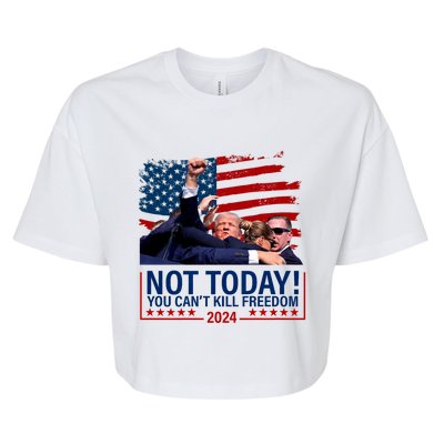 Not Today You CanT Kill Freedom Trump 2024 Fight Fist Epic Bella+Canvas Jersey Crop Tee