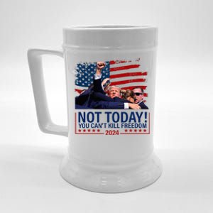 Not Today You CanT Kill Freedom Trump 2024 Fight Beer Stein