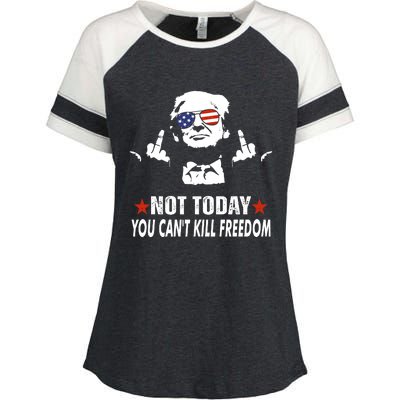 Not Today You CanT Kill Freedom Enza Ladies Jersey Colorblock Tee