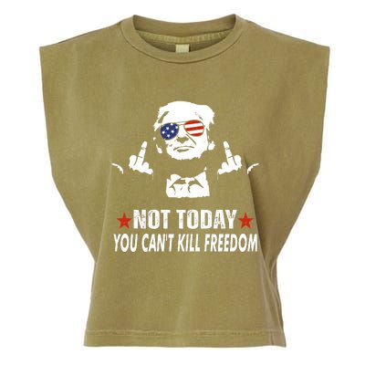 Not Today You CanT Kill Freedom Garment-Dyed Women's Muscle Tee