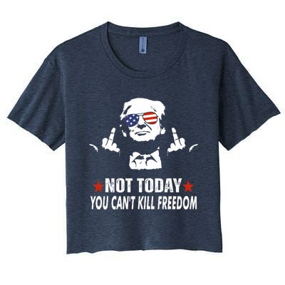 Not Today You CanT Kill Freedom Women's Crop Top Tee