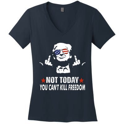 Not Today You CanT Kill Freedom Women's V-Neck T-Shirt