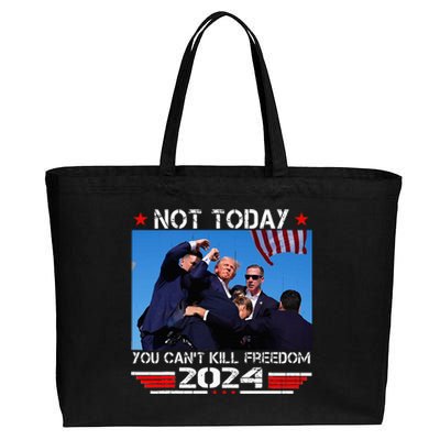 Not Today You Cant Kill Freedom Stronger President Cotton Canvas Jumbo Tote