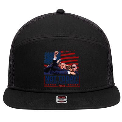 Not Today You CanT Kill Freedom Trump 2024 Fight Fist Epic 7 Panel Mesh Trucker Snapback Hat