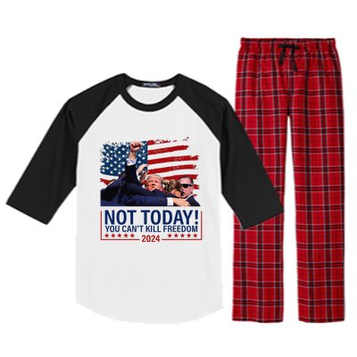 Not Today You CanT Kill Freedom Trump 2024 Fight Fist Epic Raglan Sleeve Pajama Set