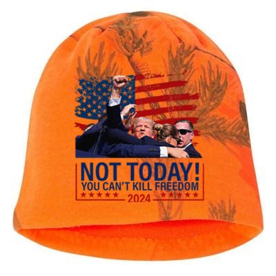 Not Today You CanT Kill Freedom Trump 2024 Fight Fist Epic Kati - Camo Knit Beanie