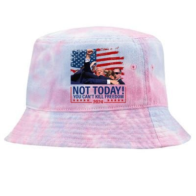 Not Today You CanT Kill Freedom Trump 2024 Fight Fist Epic Tie-Dyed Bucket Hat