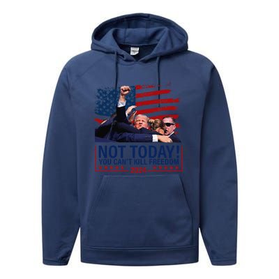 Not Today You CanT Kill Freedom Trump 2024 Fight Fist Epic Performance Fleece Hoodie