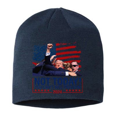 Not Today You CanT Kill Freedom Trump 2024 Fight Fist Epic Sustainable Beanie