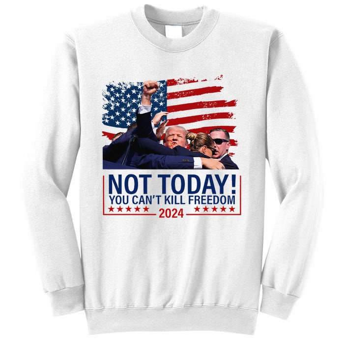 Not Today You CanT Kill Freedom Trump 2024 Fight Fist Epic Sweatshirt