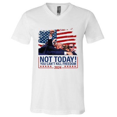 Not Today You CanT Kill Freedom Trump 2024 Fight Fist Epic V-Neck T-Shirt