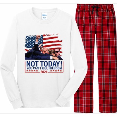 Not Today You CanT Kill Freedom Trump 2024 Fight Fist Epic Long Sleeve Pajama Set