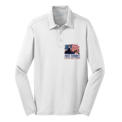 Not Today You CanT Kill Freedom Trump 2024 Fight Fist Epic Silk Touch Performance Long Sleeve Polo