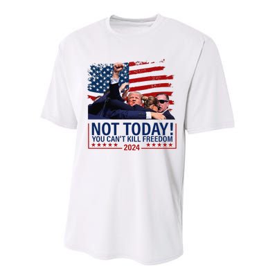 Not Today You CanT Kill Freedom Trump 2024 Fight Fist Epic Performance Sprint T-Shirt