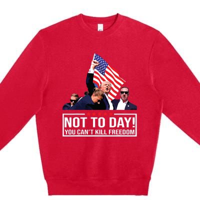 Not Today You Cant Kill Freedom I Support President 45 47 Premium Crewneck Sweatshirt